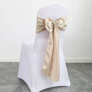 Noeud en satin taupe mat