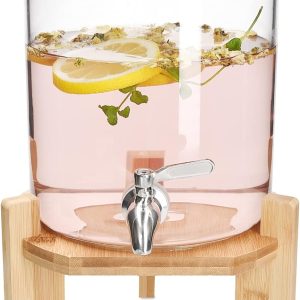 Distributeur de boisson - capacité de 5L - sur socle en bois