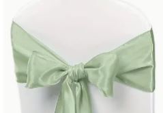 Nœud en satin vert sauge